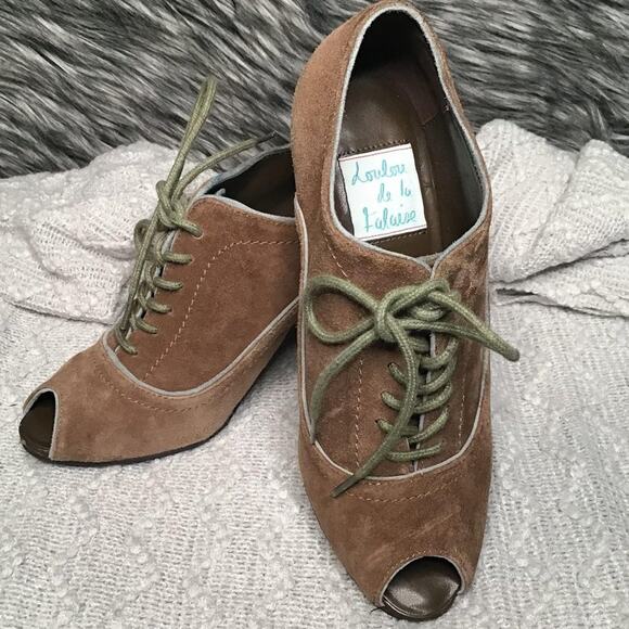 Loulou de la Falaise Shoes - Loulou de la Falaise Peep Toe Booties - Size 7M